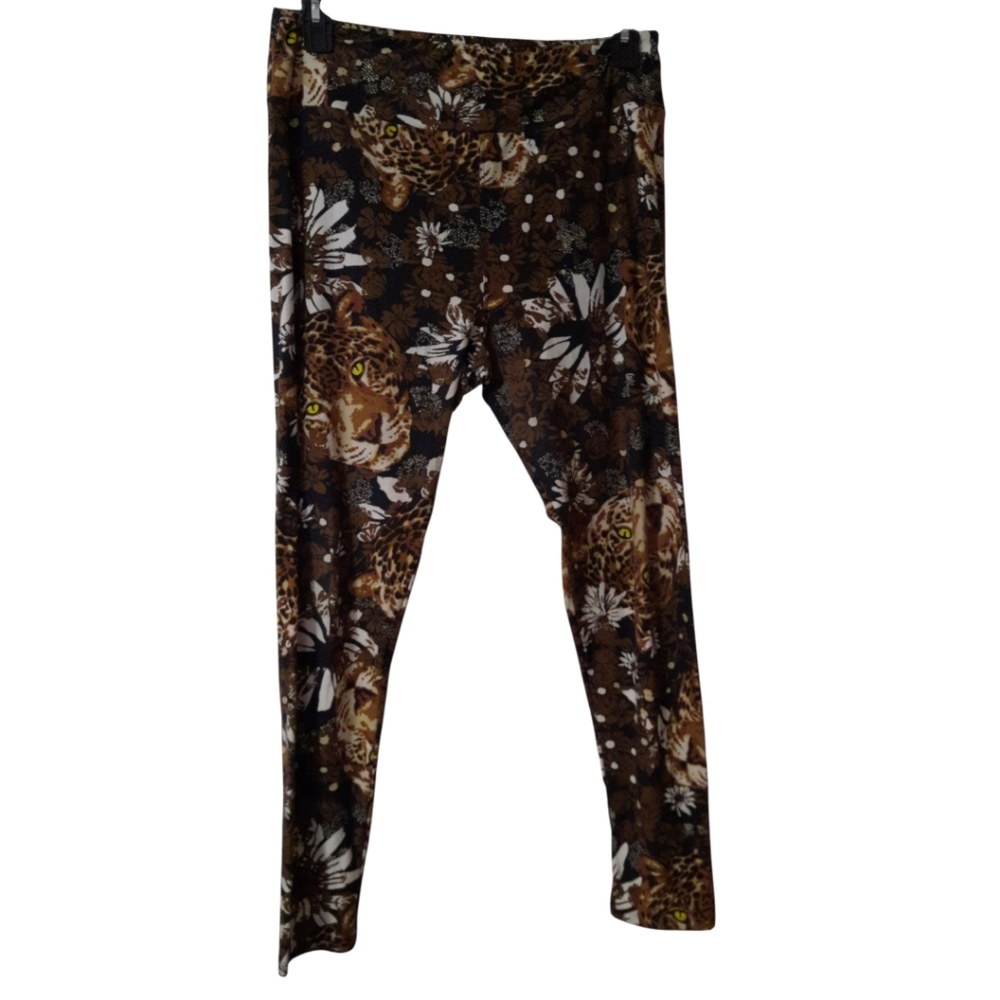 LuLaRoe Animal Print Leggings Size Tall & Curvy (12-18) - Picture 2 of 6